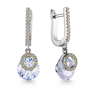 Серьги с английским замком из серебра с позолотой