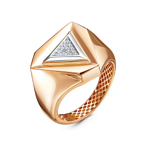 Кольцо из красного золота с бриллиантом