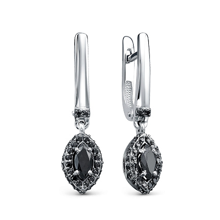 Серьги с английским замком из белого золота с бриллиантами