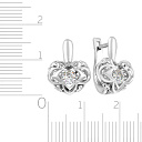 Серьги с английским замком из белого золота с бриллиантами