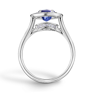 Кольцо из белого золота с бриллиантами, танзанитом