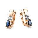 Серьги с английским замком из красного золота с бриллиантами