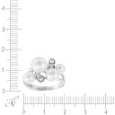 Кольцо из белого золота с бриллиантами, жемчугом