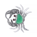 Брошь из серебра с агатом, гранатом