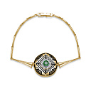 Браслет из красного золота с бриллиантами, изумрудом
