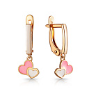 Серьги детские из серебра с позолотой