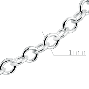 Цепь автомат из серебра, плетение якорное