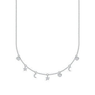 Колье из белого золота с бриллиантом