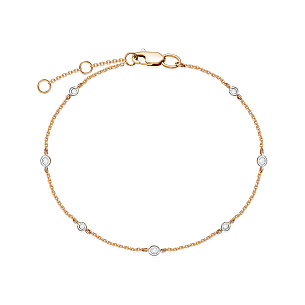 Браслет из красного золота с бриллиантом