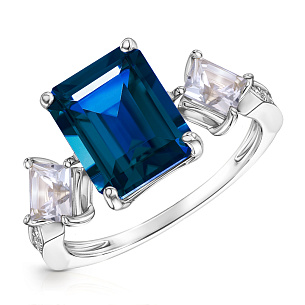 Кольцо из белого золота с топазом