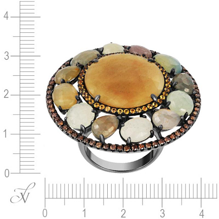 Кольцо из золота с бриллиантами, корундом