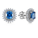 Серьги из серебра с фианитом