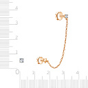 Серьги-пусеты из красного золота с фианитом