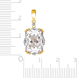 Подвеска из желтого золота с бриллиантами, топазом