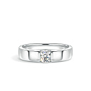 Кольцо обручальное из белого золота с бриллиантом