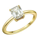 Кольцо из желтого золота с бриллиантом