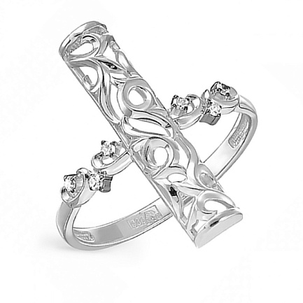 Кольцо из белого золота с бриллиантами