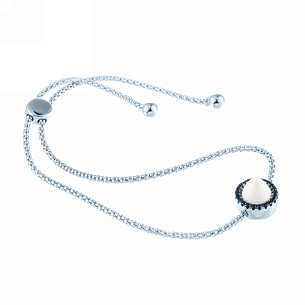 Браслет декоративный из серебра с фианитом