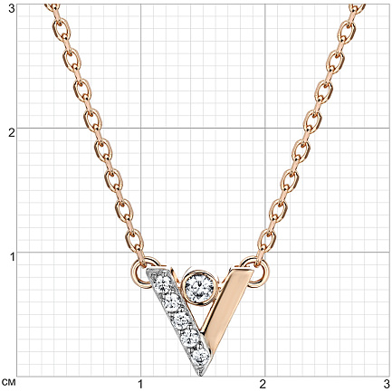 Колье из красного золота с фианитами