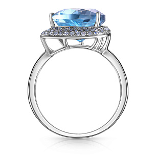 Кольцо из белого золота с топазом