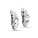 Серьги с английским замком из серебра с фианитами