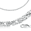 Браслет ручной работы из серебра, плетение византийское