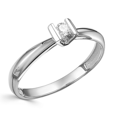 Кольцо из белого золота с бриллиантом