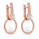 Серьги с английским замком из красного золота с бриллиантами