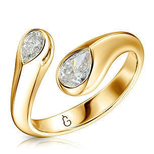 Кольцо из желтого золота с бриллиантом