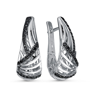 Серьги из белого золота с бриллиантами