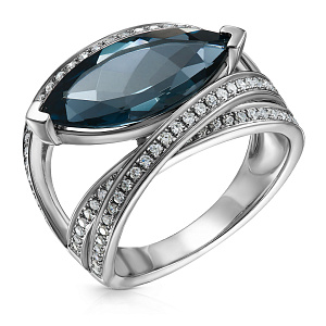 Кольцо из белого золота с бриллиантами