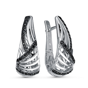 Серьги из белого золота с бриллиантом