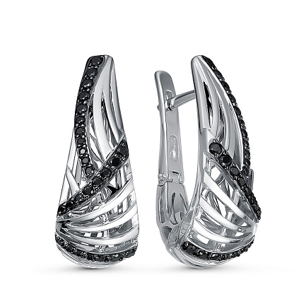 Серьги из белого золота с бриллиантами