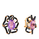 Серьги из красного золота с аметистами, сапфирами