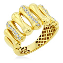 Кольцо из желтого золота с фианитами