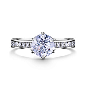 Кольцо из белого золота с бриллиантами