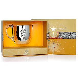 Серебряная детская кружка «Девочка»