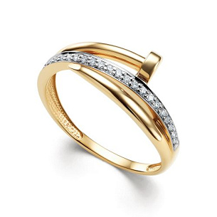 Кольцо из желтого золота с бриллиантом