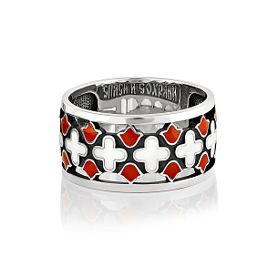 Кольцо из серебра с эмалью