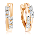 Серьги из красного золота с фианитом