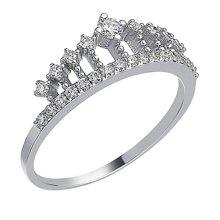 Кольцо из белого золота с бриллиантами