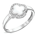 Кольцо из серебра с фианитами, эмалью