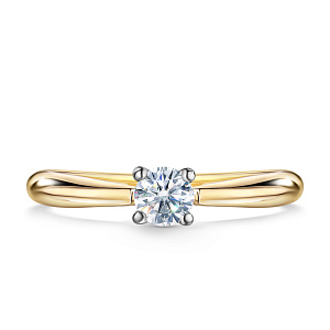 Кольцо помолвочное из желтого золота с бриллиантом