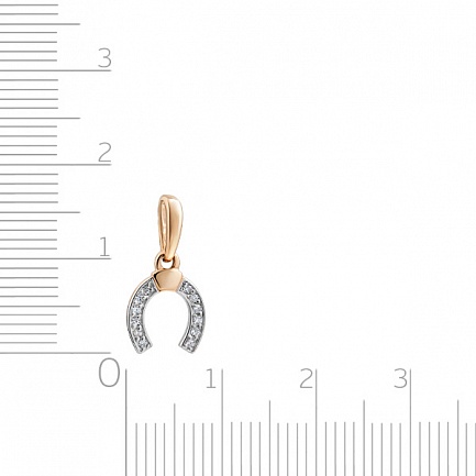 Подвеска из красного золота с фианитом