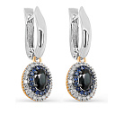 Серьги с английским замком из желтого золота с бриллиантами