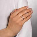 Кольцо обручальное из белого золота с бриллиантами