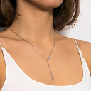 Колье из белого золота с бриллиантами, плетение якорное