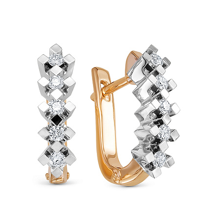 Серьги из красного золота с бриллиантами