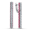 Серьги из белого золота с бриллиантами, рубинами