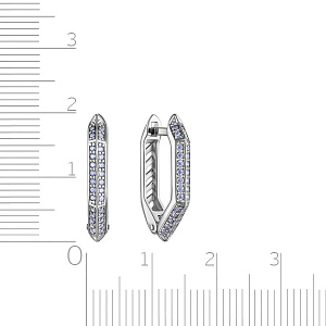 Серьги с английским замком из серебра с фианитом